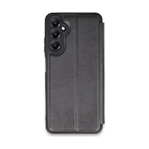 Newface - 125 - Samsung Galaxy Uyumlu A15 4g Kılıf Flip Cover - Csmo-tex - - Siyah Sıyah