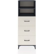 Hyperion Dolap 2 Raflı 3 Çekmeceli 60x44x163 Antrasit-aytaşı Antrasit