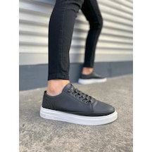 Jy0535 Prime Bağcıklı Cilt Erkek Günlük Sneaker Ayakkabı Cbt - Siyah Siyah