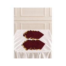 Bordo Gold Pullu Şifon Halay Mendili ,kına Mendili,hediyelik Mendil,gelin Damat Düğün Kına Bride Nişan 5adet Bordo - 921787403