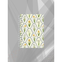 Nergis Desenli Çizgisiz Defter 60 Yaprak Tel Spiralli Sketchbook Çok Renkli