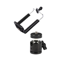Kyrotech Telefon Tutucu Başlık, Tripod Başlığı, 360 Dönebilen Metal Tripod Mafsalı, Cep Telefon Tutucu, İphone, Samsung, Huawei, Uyumlu, Evrensel Tüm Telefonlara Uyumlu Kit Çok Renkli