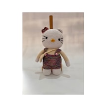 El Yapımı Amigurumi Kedi Örgü Oyuncak Bebek Tığ İşi 24 Cm Sevimli Hediye Çok Renkli
