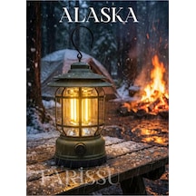 Alaska Retro Şarjlı Kamp Lambası - Ipx4 Su Geçirmez, Dimmer Ayarlı, 1200mah Led Fener Renkli
