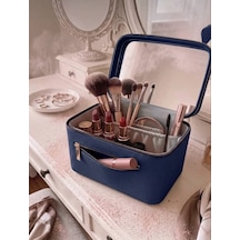 Aynalı Makyaj Çantası - Seyahat Organizer Kozmetik Çantası Ebat 21x15x13