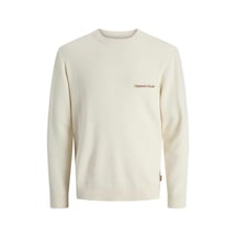 Jack & Jones Jornorrebro Light Knit Erkek Bisiklet Yaka İnce Triko Kazak Beyaz