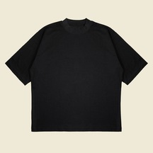 Tarzsokak Basic Beyaz Oversize Unisex Pamuklu Nefes Alan Kalın Kumaşlı Siyah