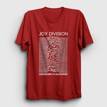 Presmono Unisex Unknown Pleasures Joy Division T-shirt Kırmızı