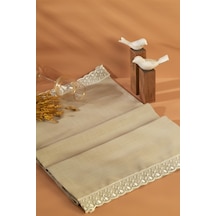 Lale Fransız Dantelli Kumaş Runner