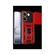 Xiaomi Poco X8 Pro Pars Lens Yüzüklü Silikon - Kırmızı