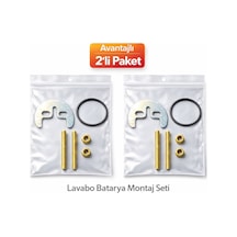 2 Li Paket Lavabo Batarya Ay Takımı Montaj Seti Musluk Sabitleme Aparatı Vida Somun Conta Seti Diğer