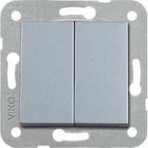 Viko Artline Novella 92605002 Gümüş İkili Komütatör Çerçevesiz Anahtar