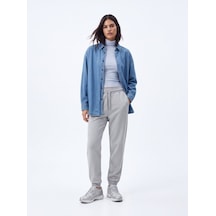 LTB Regular Fit Ribanalı Lastik Paça Gri Eşofman