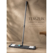 Mikrofiber Paspas Makarna Mop Seti Saplı Toz Ve Islak Zemin Temizleme Aparatı Vıchy-7028 50 Cm