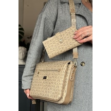 Jps- 5 Bölmeli Kadın Omuz Çantası 29cm 20 Cm 10 Cm 2068-lb - Kum Kombin Kum