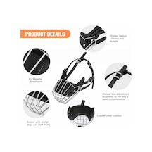 Orta Irk Metal Deri Köpek Ağızlığı 28 Cm Siyah