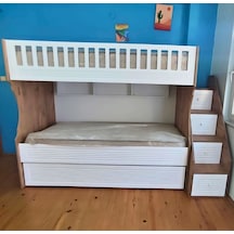 Midas Tamamı Mdf Lake Boyalı Yavrulu 3 Lü Ranza