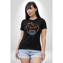 Basketbol Potası Bulutlu Siyah Unisex Unisex Siyah Organik Baskılı T-shirt Penye Yüksek Kalite Siyah
