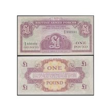İngiltere 1962 Yılı 1 Pound Ordu Parası Kağıt Para Çil Unc Koleksiyon Para