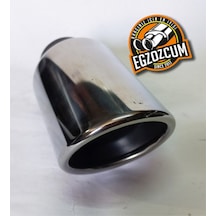 90 Mm. Yuvarlak Krom İçi Dolu Önü Kesik Tekli Egzoz Eksoz Ucu