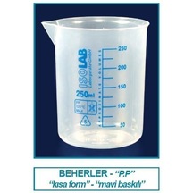 İSOLAB 026.03.901 beher - P.P - kısa form - mavi skala - 1000 ml