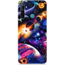 Realme 6i Uyumlu Silikon Kılıf Uzayda Gezegenler Ve Galaksiler