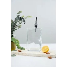 Qerhome Özel 500 Ml Kare Tasarım Cam Yağdanlık Yağlık Şişesi Sızdırmaz Cam Şişe Mutfak Yağlık Sirkelik Sosluk Şeffaf