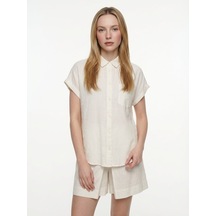 LOFT Loose Fit Kadın Gömlek K.kol Lf2042570 Q1.v1 Beyaz