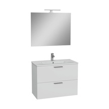 75024 Vitra Mia Set Lavabo Dolabı Aynalı 2 Çekmeceli 80Cm,Parlak