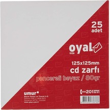 Beyaz Cd Zarfı 25 Adet 12,5x12,5cm
