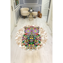Dijital Baskı Modern Kaymaz Taban Halı H0339 Renkli