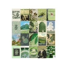 20'li A5 Yeşil Doğa Ve Botanik Poster Seti Green Aesthetic Cottagecore Duvar Dekoratif Afiş