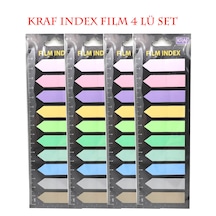 Kraf Index Fılm (PP) 12 x 44 MM Ok Şekilli 10 Renk 20 Yaprak  4'lü Set