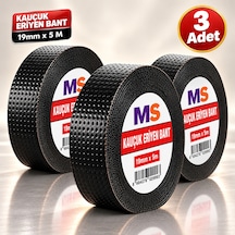3 Adet Kauçuk Eriyen Bantı Siyah 19 Mm X 5 Metre Elektrikçi Kablo Boru Hortum İzolasyon Tamir Bandı