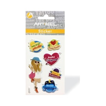 Pm-971 Özgür Kız Puffy Sticker, Puffy Çıkartma 7,5x11,5 Cm