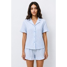 Norcia Sports Kadın Desenli Trend Mavi Pijama Takımı Çok Renkli - 929322518 Çok Renkli - 929322518 Çok Renkli