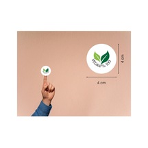 100 % Vegan Etiketi Gıda Etiketleri Alerjen Yuvarlak Mat Sticker 4 Cm 40 Adet Çok Renkli