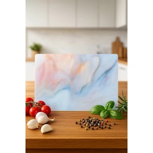 Cam Kesme Tahtası, Kesme Tablası Kenarları Oval, Antibakteriyal, Sunum Tahtası Pembe Açık Pembe