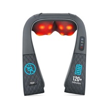 Alljoy Isıtmalı Boyun Masajı, 2200mah Pil Kablosuz, Boyun Omuz Sırtı İçin Masaj, 20 Dakikalık Shiatsu Masajı. Otomatik Kapanma Ve Çanta