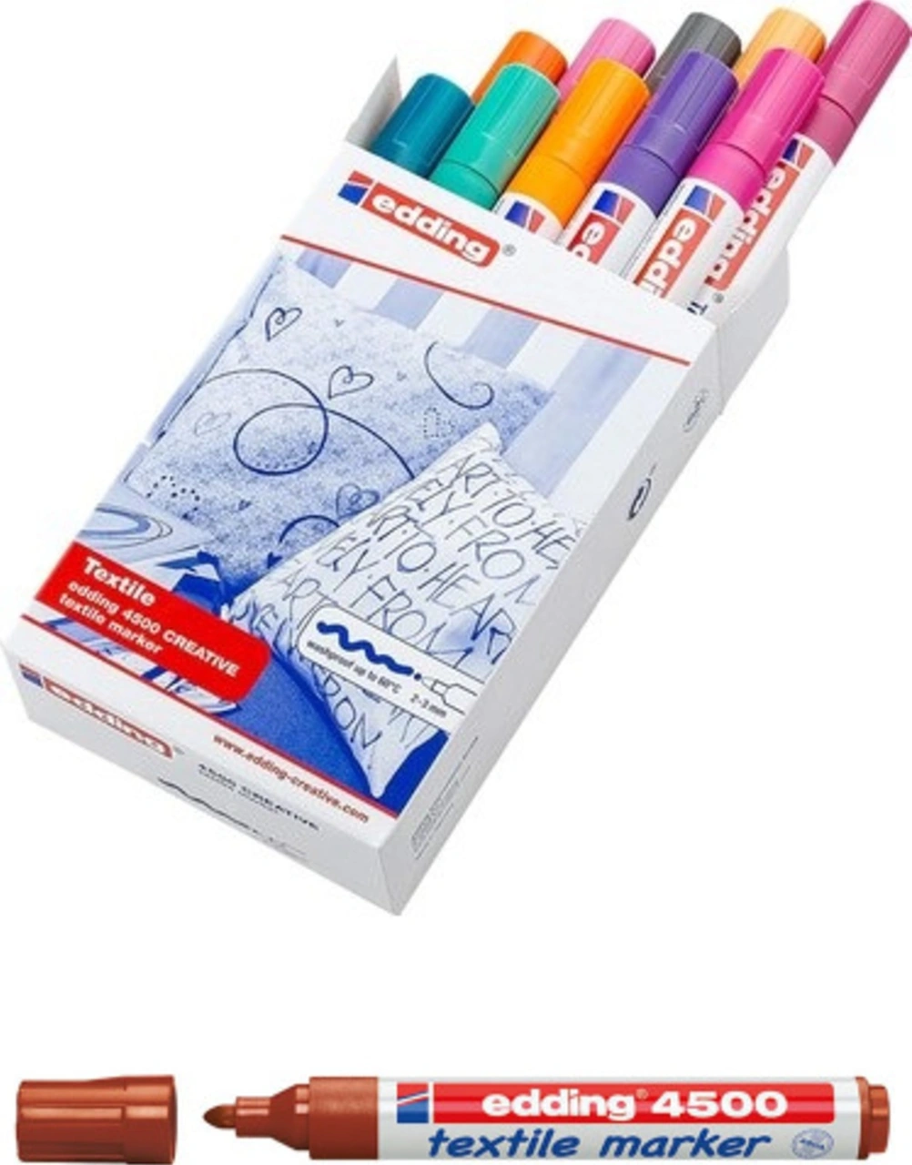 Kahve Rengi 10'lu Paket Kalıcı Tekstil , T- Shirt Kalemi/ 4500/ 2-3mm Renk Kod :7