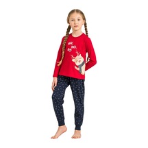 Rolypoly Rp3934c Anne Kız Uzun Kol Pijama Takım Kız Çocuk Kırmızı