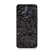 Oppo Rx 17 Pro Uyumlu 8 Bit Sevimli Karakterler Desenli Silikon Kılıf