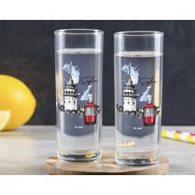 Kişiye Özel Renkli Baskılı İstanbul Tasarımlı İkili Vodka Bardağı-1 Sarı
