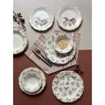 24 Parça 6 Kişilik Porselen Yemek Takımı Amber-5264 Çok Renkli