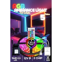 Tv Arkası Yatak Çocuk Odası Mutfak Salon Rgb Şerit Led Tak Çalıştır Uzaktan Kumandalı 5 Metre