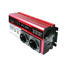 12v 2000w Modifiye Sinus İnverter Araç Ve Güneş Enerjisi Uyumlu, Çift Usb, Çift Priz Ve Çakmaklık Lisinya