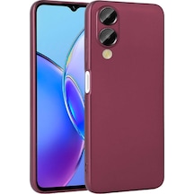 Kilifone - Vivo Uyumlu Y17s - Kılıf Mat Renkli Esnek Premier Silikon Kapak - Mürdüm