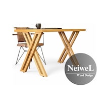 Neiwel Riva Doğal Ahşap Çalışma Ve Ofis Masası-70cm-120cm Açık Ceviz