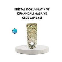 Kristal Rgb Led Masa Lambası - Renkli Kumandalı Işık Dekoratif Ve Enerji Tasarruflu Çok Renkli