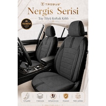 Audi Q7 2006-2015 Uyumlu Nergis Serisi Füme Siyah Oto Koltuk Kılıfı